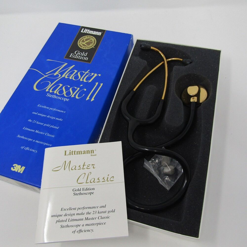3M Littmann Master Classic II 23K Gold Edition Stethoscope 2142G Black RARE
